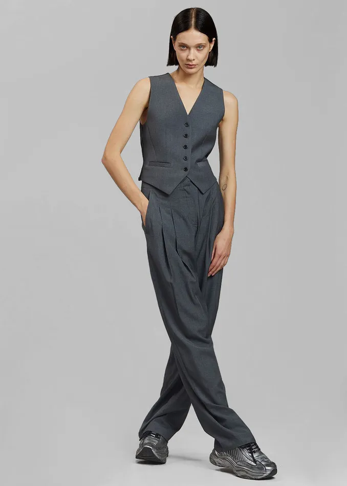 The Frankie Shop Outerwear Gelso Waistcoat 8211 Dark Grey Melange 8211 Women