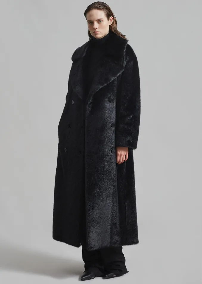 The Frankie Shop Outerwear Joni Faux Fur Coat 8211 Black 8211 Women
