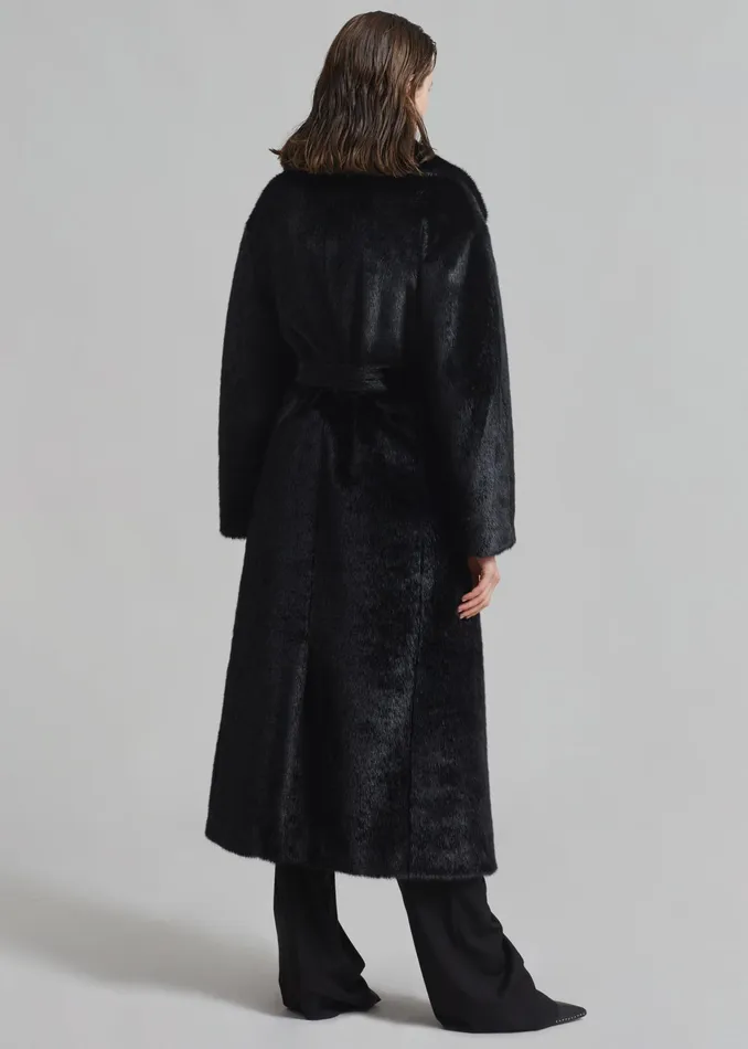 The Frankie Shop Outerwear Joni Faux Fur Coat 8211 Black 8211 Women