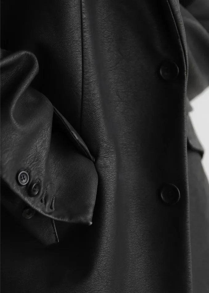 The Frankie Shop Outerwear Kelso Faux Leather Blazer 8211 Black 8211 Women