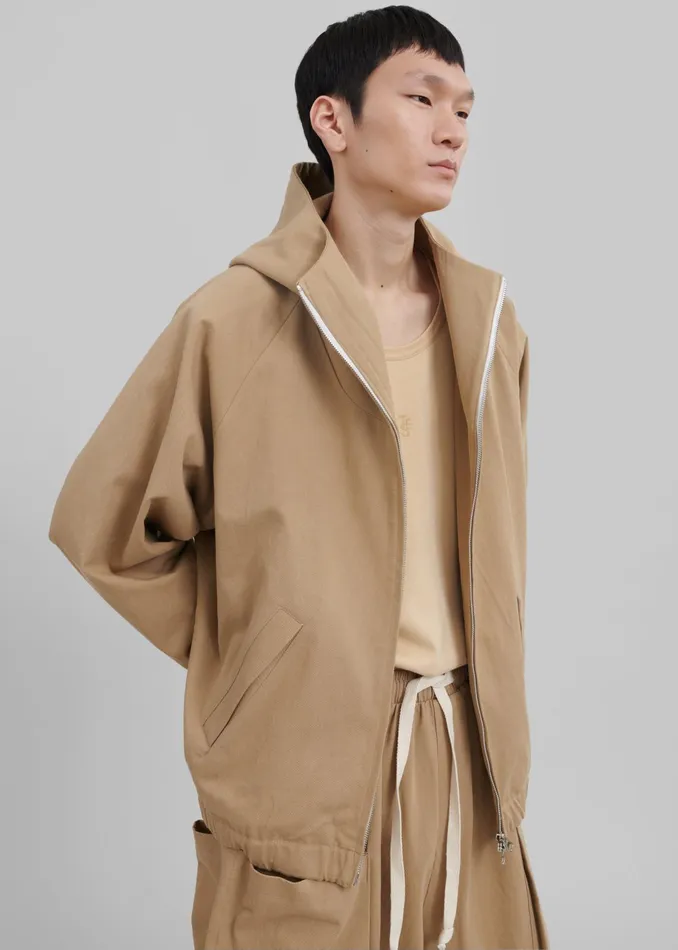 The Frankie Shop Outerwear Lauri Hooded Jacket 8211 Beige 8211 Men