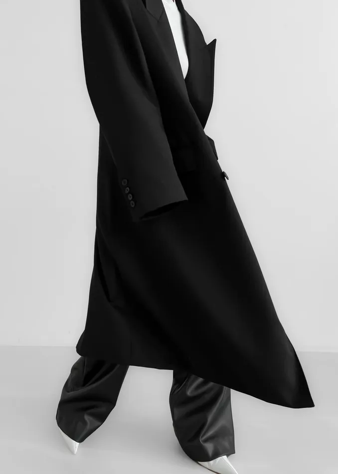 The Frankie Shop Outerwear London Double Breasted Coat 8211 Black 8211 Women