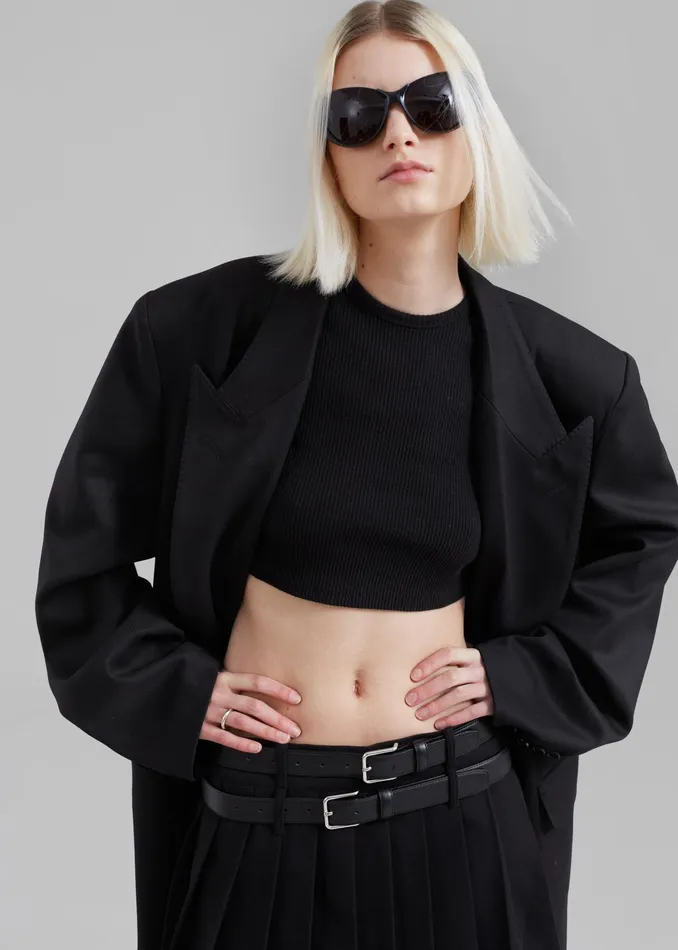 The Frankie Shop Outerwear London Double Breasted Coat 8211 Black 8211 Women