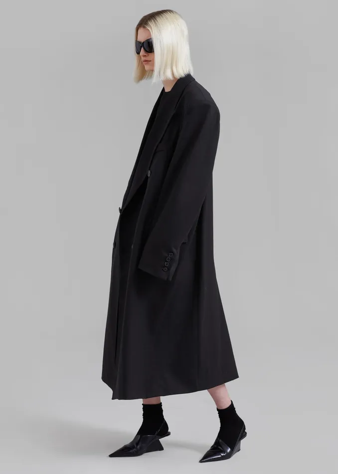 The Frankie Shop Outerwear London Double Breasted Coat 8211 Black 8211 Women