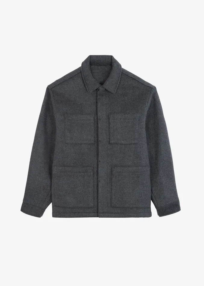 The Frankie Shop Outerwear Mason Boxy Wool Jacket 8211 Charcoal 8211 Men