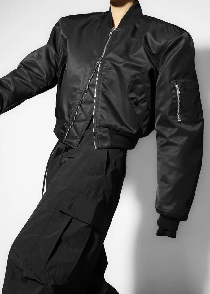 The Frankie Shop Outerwear Mati Cropped Padded Bomber 8211 Black 8211 Women