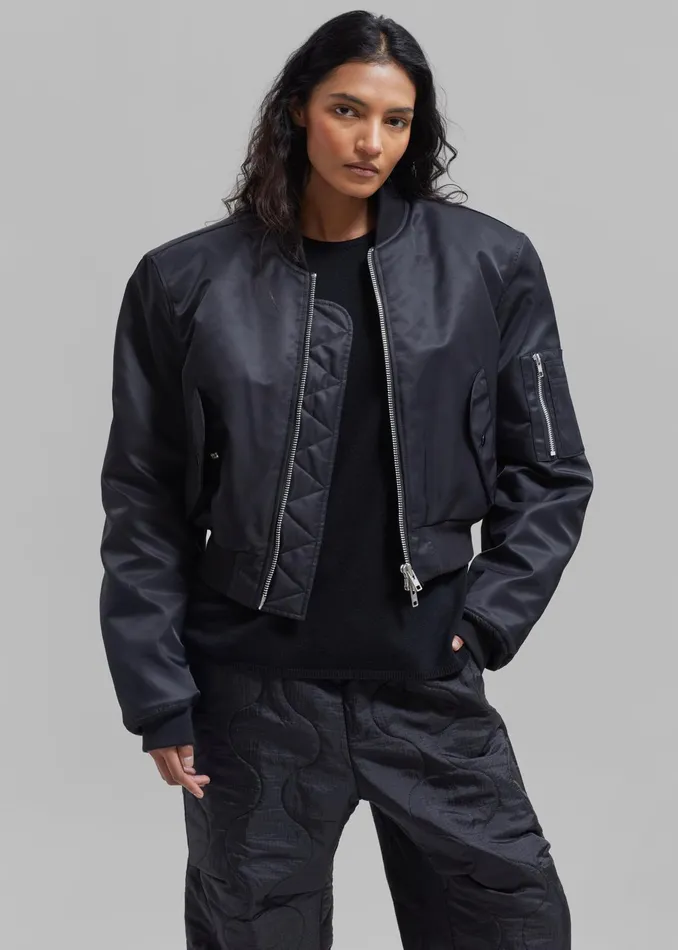 The Frankie Shop Outerwear Mati Cropped Padded Bomber 8211 Black 8211 Women