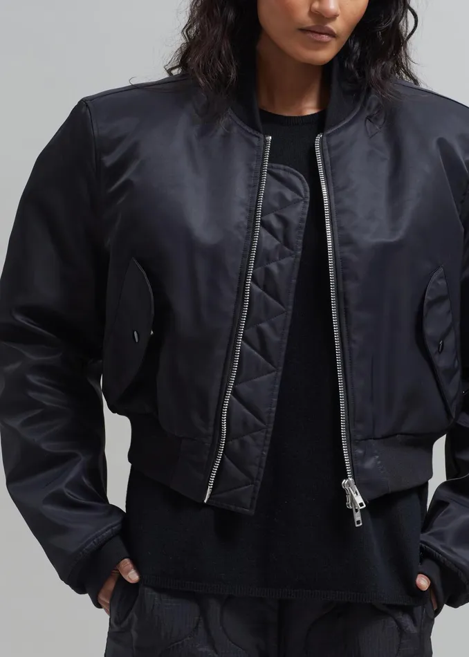 The Frankie Shop Outerwear Mati Cropped Padded Bomber 8211 Black 8211 Women