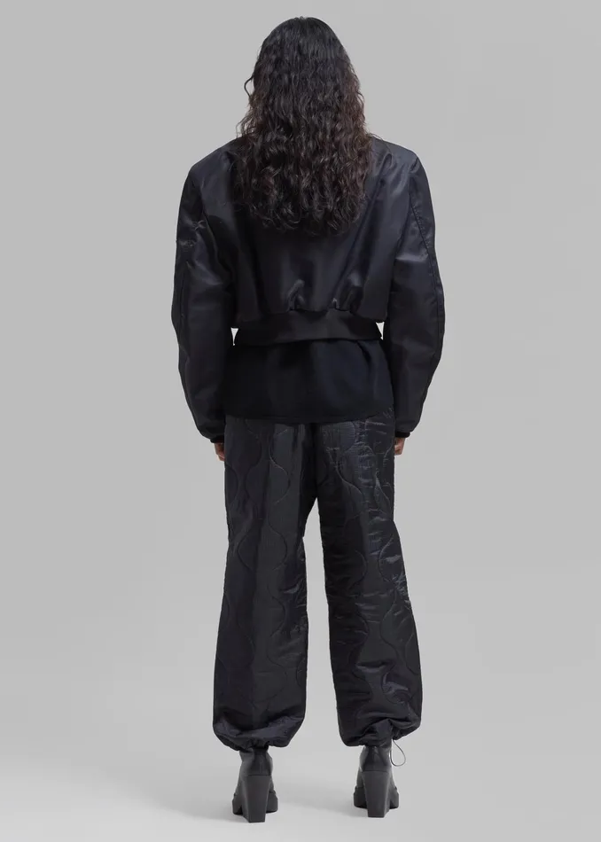 The Frankie Shop Outerwear Mati Cropped Padded Bomber 8211 Black 8211 Women
