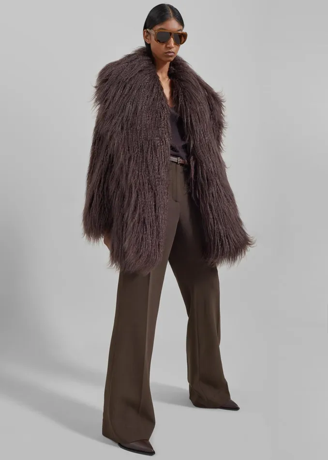 The Frankie Shop Outerwear Miley Faux Fur Jacket 8211 Brown 8211 Women