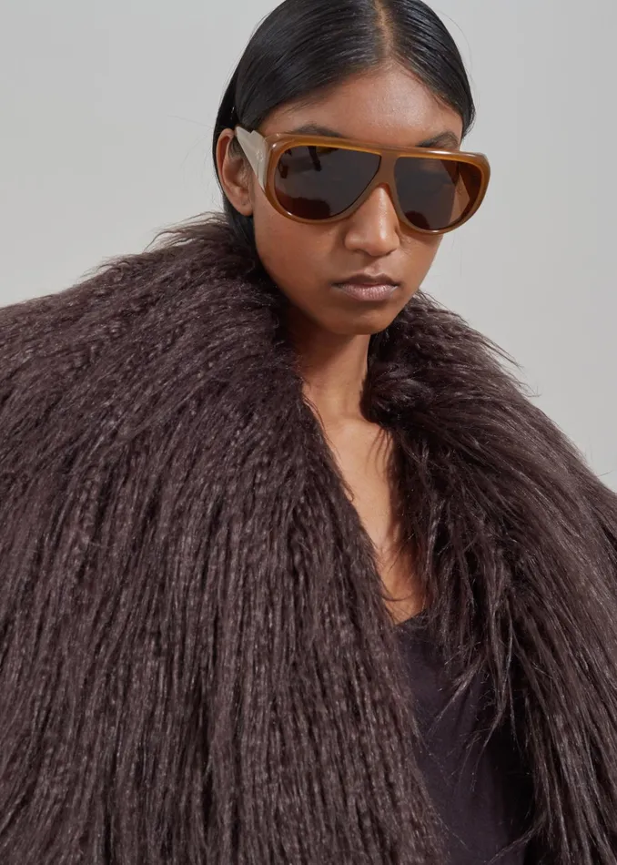 The Frankie Shop Outerwear Miley Faux Fur Jacket 8211 Brown 8211 Women