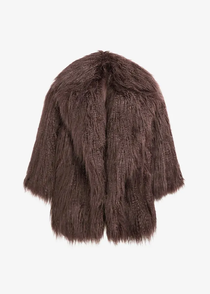 The Frankie Shop Outerwear Miley Faux Fur Jacket 8211 Brown 8211 Women