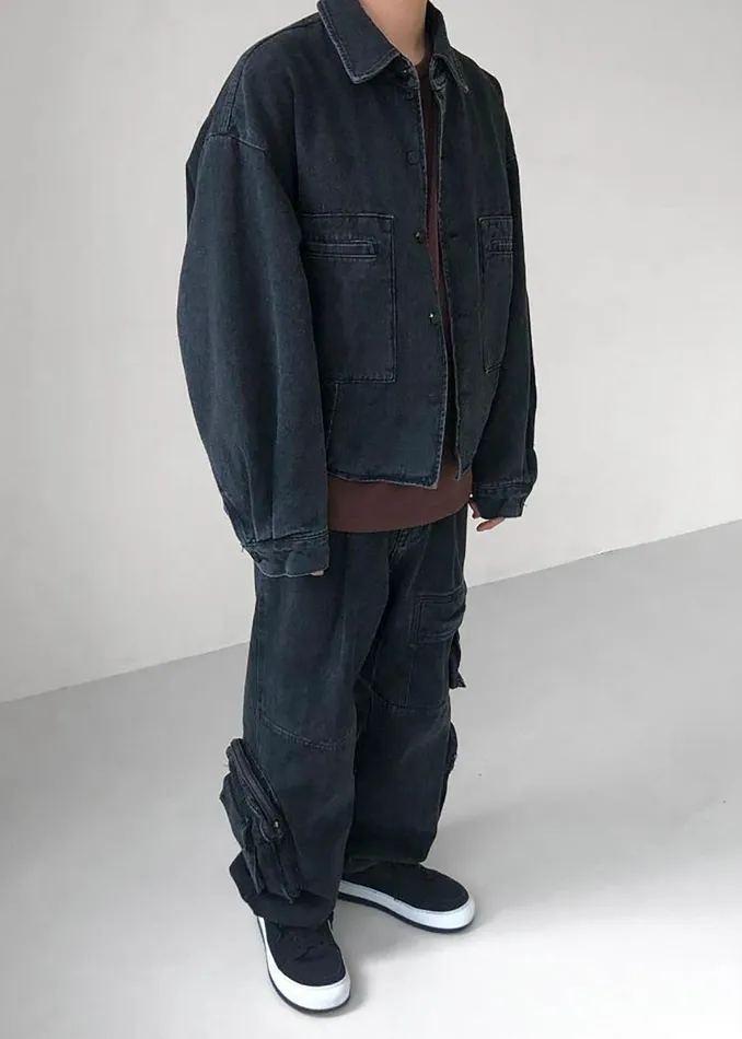 The Frankie Shop Outerwear Miller Denim Jacket 8211 Black Wash 8211 Men