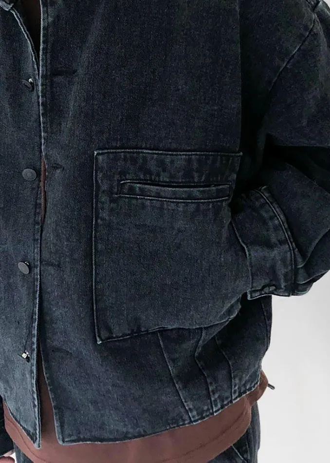 The Frankie Shop Outerwear Miller Denim Jacket 8211 Black Wash 8211 Men