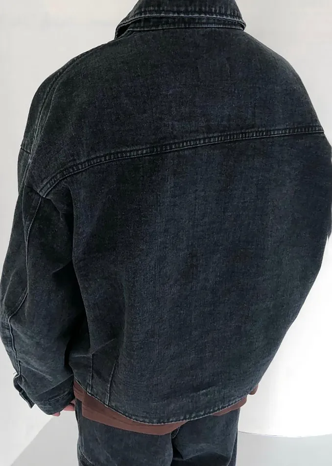 The Frankie Shop Outerwear Miller Denim Jacket 8211 Black Wash 8211 Men