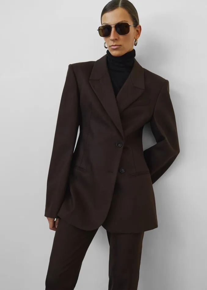 The Frankie Shop Outerwear Morrison Crossover Blazer 8211 Brown 8211 Women