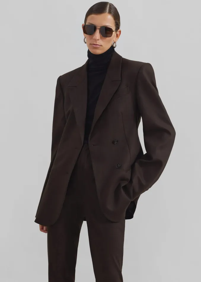 The Frankie Shop Outerwear Morrison Crossover Blazer 8211 Brown 8211 Women