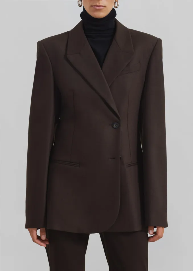 The Frankie Shop Outerwear Morrison Crossover Blazer 8211 Brown 8211 Women