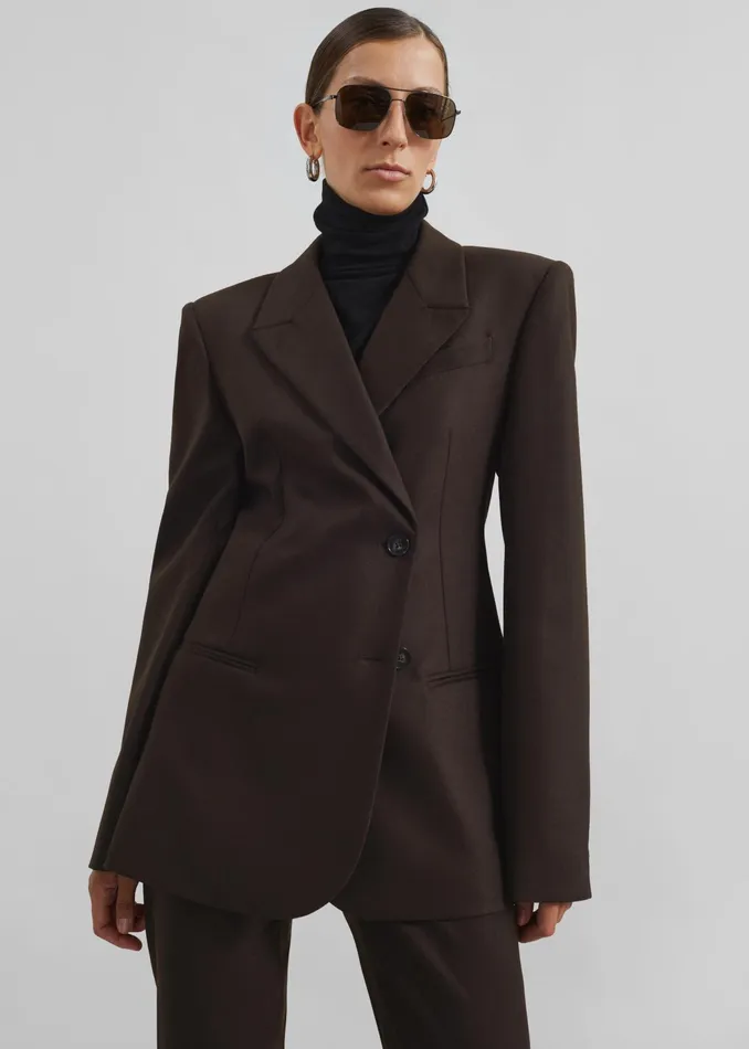The Frankie Shop Outerwear Morrison Crossover Blazer 8211 Brown 8211 Women