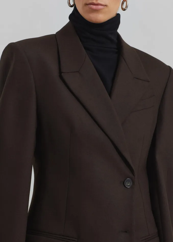 The Frankie Shop Outerwear Morrison Crossover Blazer 8211 Brown 8211 Women