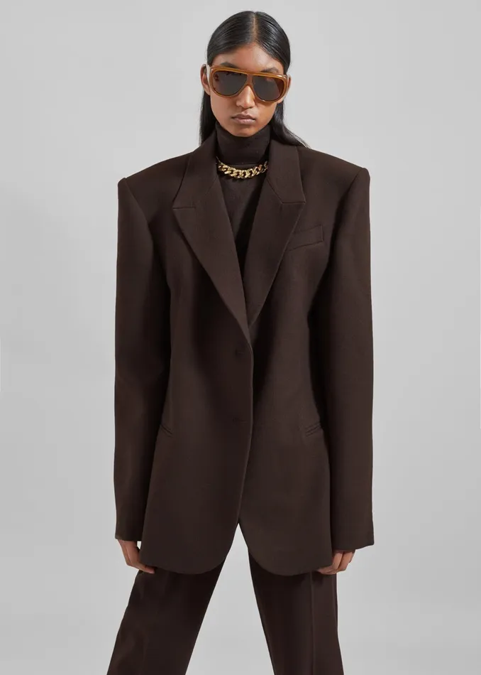 The Frankie Shop Outerwear Morrison Crossover Blazer 8211 Brown 8211 Women