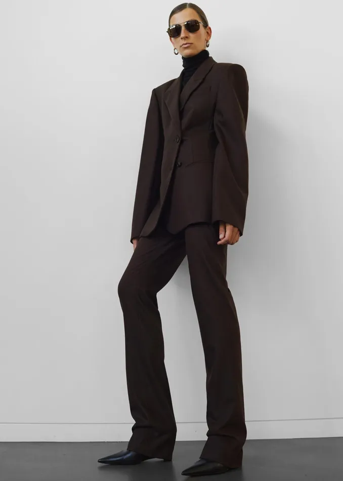 The Frankie Shop Outerwear Morrison Crossover Blazer 8211 Brown 8211 Women