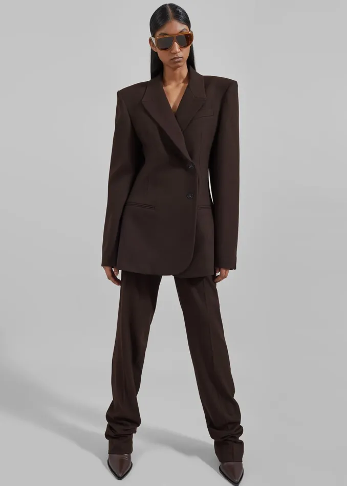 The Frankie Shop Outerwear Morrison Crossover Blazer 8211 Brown 8211 Women