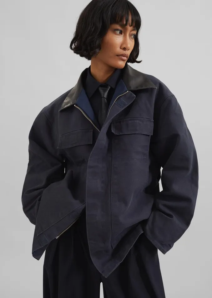The Frankie Shop Outerwear Pelso Barn Jacket 8211 Navy 8211 Women