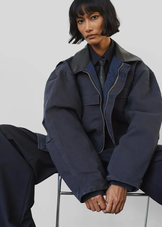 The Frankie Shop Outerwear Pelso Barn Jacket 8211 Navy 8211 Women