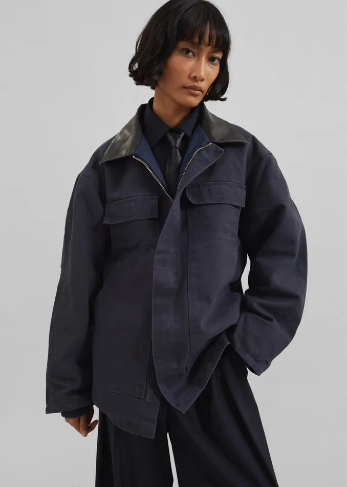 The Frankie Shop Outerwear Pelso Barn Jacket 8211 Navy 8211 Women
