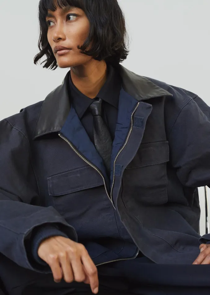 The Frankie Shop Outerwear Pelso Barn Jacket 8211 Navy 8211 Women