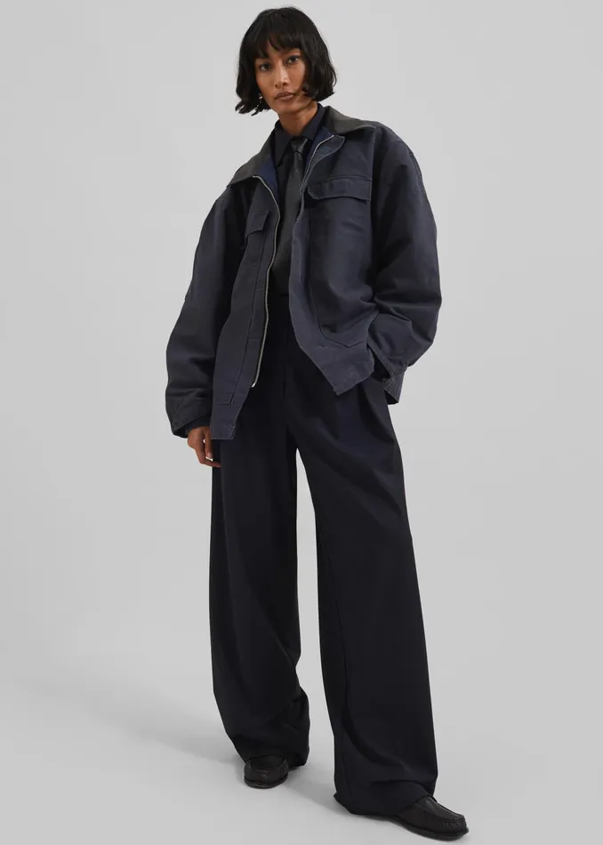 The Frankie Shop Outerwear Pelso Barn Jacket 8211 Navy 8211 Women