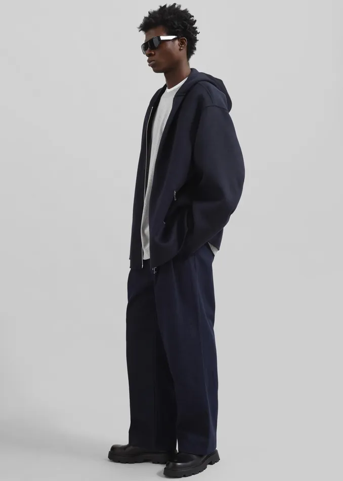 The Frankie Shop Outerwear Rye Hooded Wool Jacket 8211 Navy 8211 Men