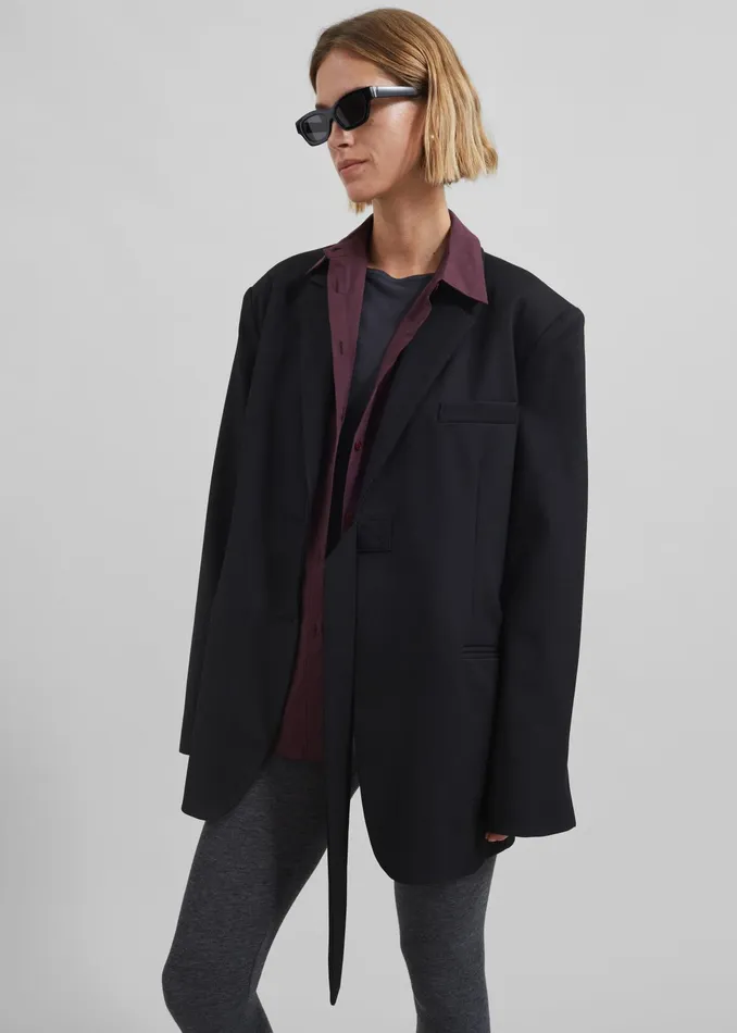 The Frankie Shop Outerwear Whiteney Tie Up Blazer 8211 Black 8211 Women
