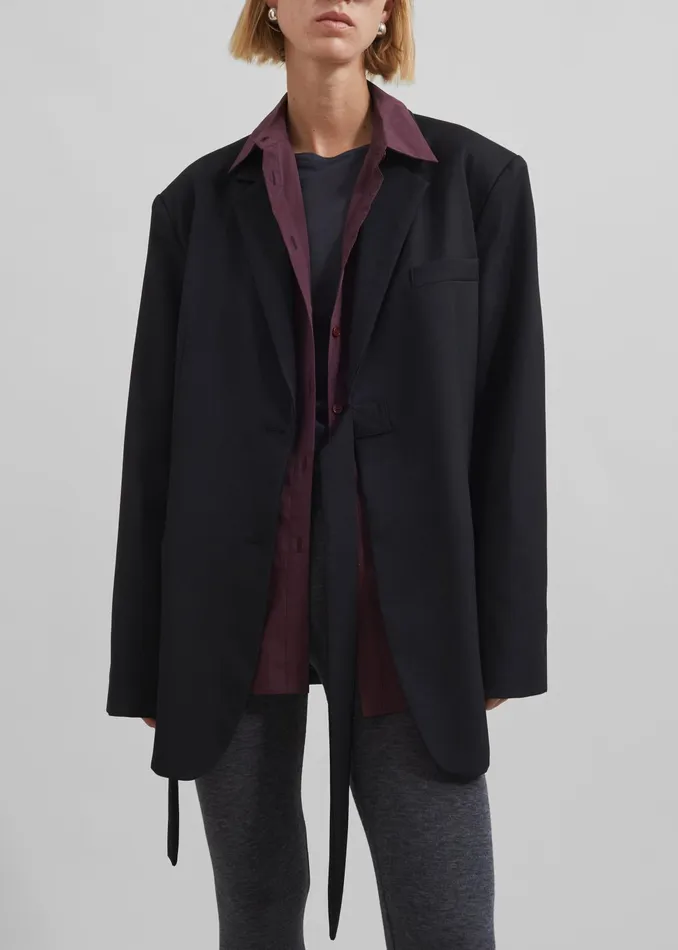 The Frankie Shop Outerwear Whiteney Tie Up Blazer 8211 Black 8211 Women