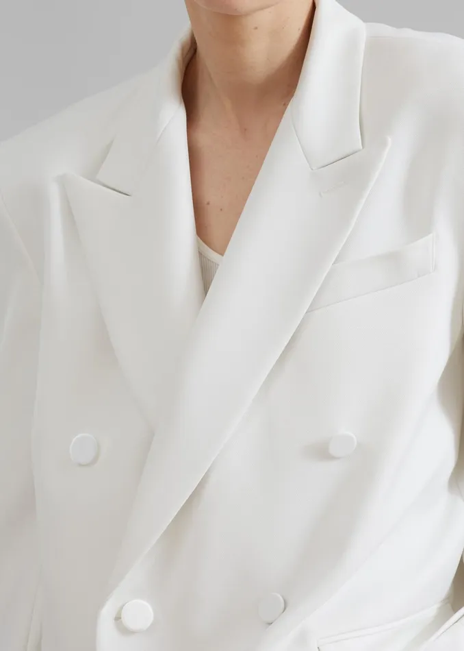 The Frankie Shop Outerwear Zia Covered Buttons Blazer 8211 White 8211 Women