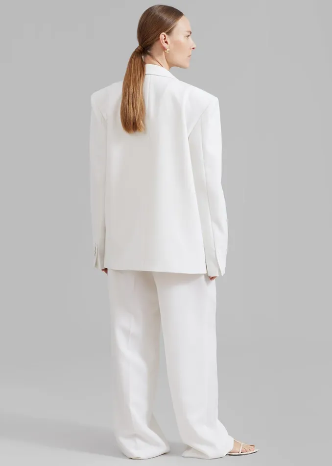 The Frankie Shop Outerwear Zia Covered Buttons Blazer 8211 White 8211 Women