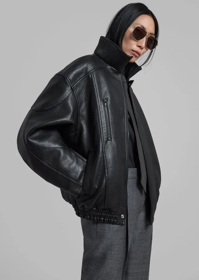The Frankie Shop Outerwear Zion Quilted Bomber Jacket 8211 Black 8211 Women