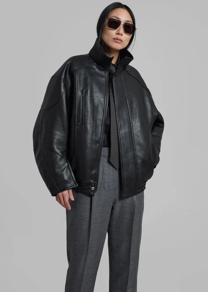 The Frankie Shop Outerwear Zion Quilted Bomber Jacket 8211 Black 8211 Women