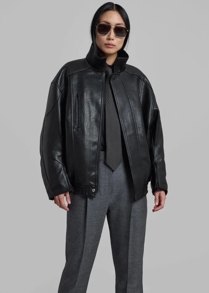 The Frankie Shop Outerwear Zion Quilted Bomber Jacket 8211 Black 8211 Women