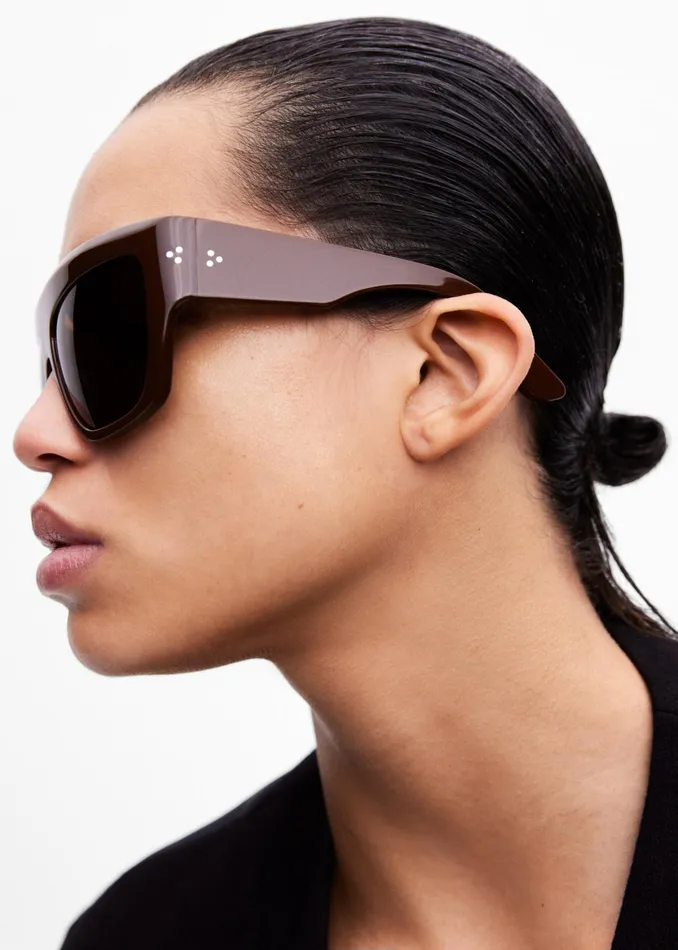 The Frankie Shop Port Tanger Hal Sunglasses 8211 Alkakaw AcetateTobacco Lens 8211 MenWomen