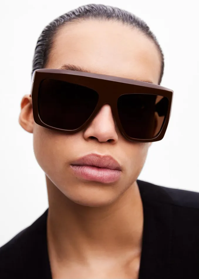 The Frankie Shop Port Tanger Hal Sunglasses 8211 Alkakaw AcetateTobacco Lens 8211 MenWomen