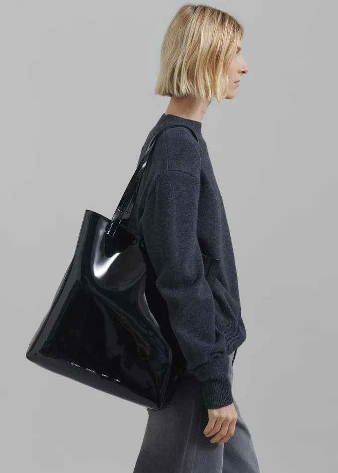 The Frankie Shop Proenza Schouler White Label Walker Patent Tote Bag 8211 Black 8211 Women
