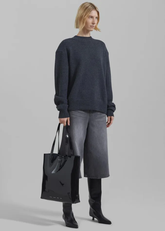 The Frankie Shop Proenza Schouler White Label Walker Patent Tote Bag 8211 Black 8211 Women