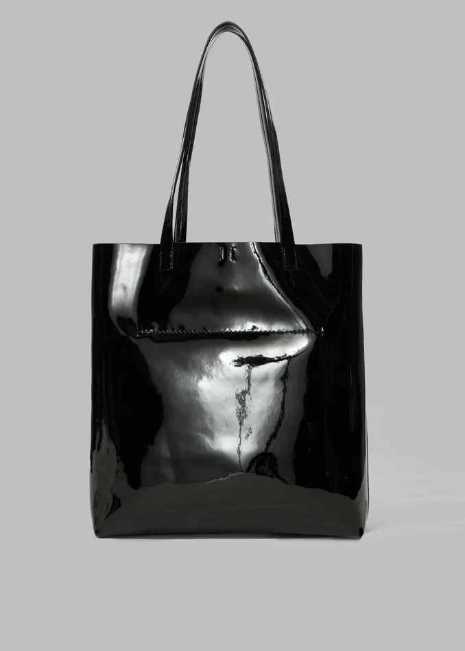 The Frankie Shop Proenza Schouler White Label Walker Patent Tote Bag 8211 Black 8211 Women