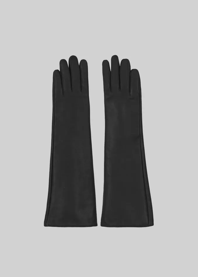 The Frankie Shop Rosvik Long Leather Gloves 8211 Black 8211 Women