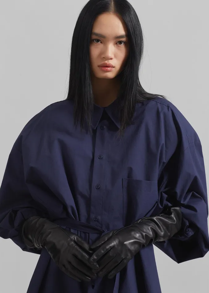 The Frankie Shop Rosvik Long Leather Gloves 8211 Black 8211 Women