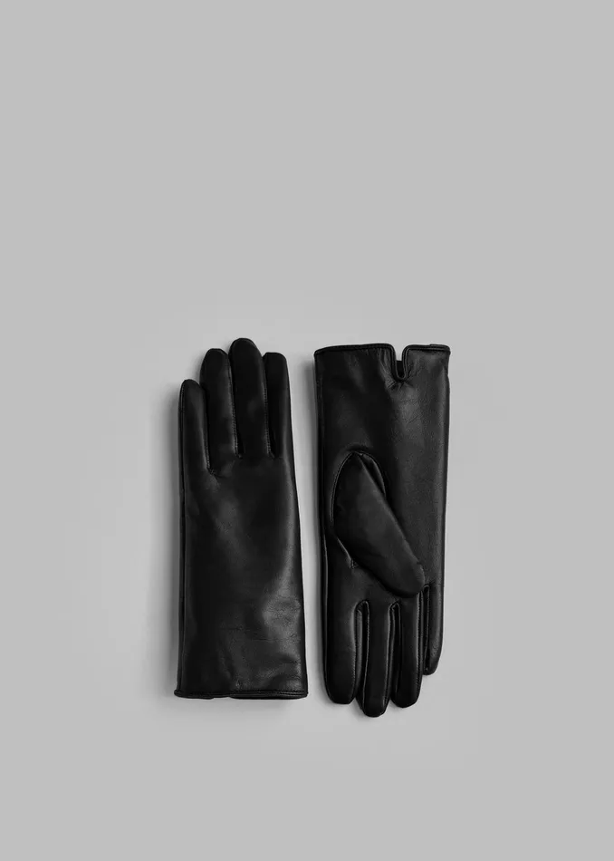 The Frankie Shop Ruby Leather Gloves 8211 Black 8211 Women
