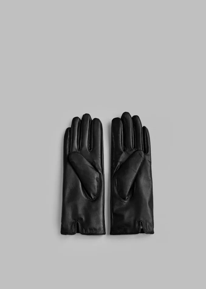 The Frankie Shop Ruby Leather Gloves 8211 Black 8211 Women