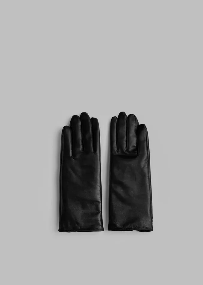 The Frankie Shop Ruby Leather Gloves 8211 Black 8211 Women